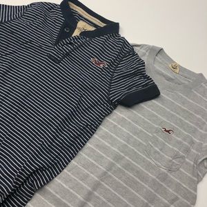 2 Men’s Size Small Hollister Striped T Shirts